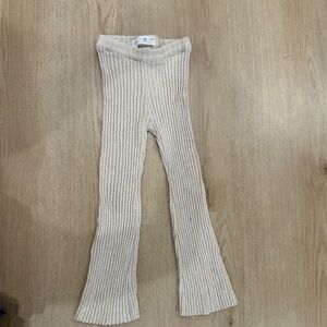 Zara Kids Cream Ribbed Leggings